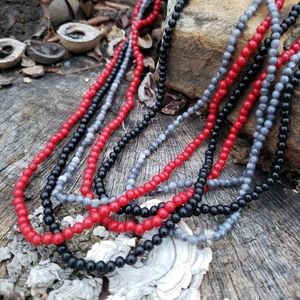 HANDMADE Seed Bead Necklace Trio Set